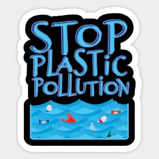 'Stop Plastic Pollution' Environment Awareness Shirt Sticker